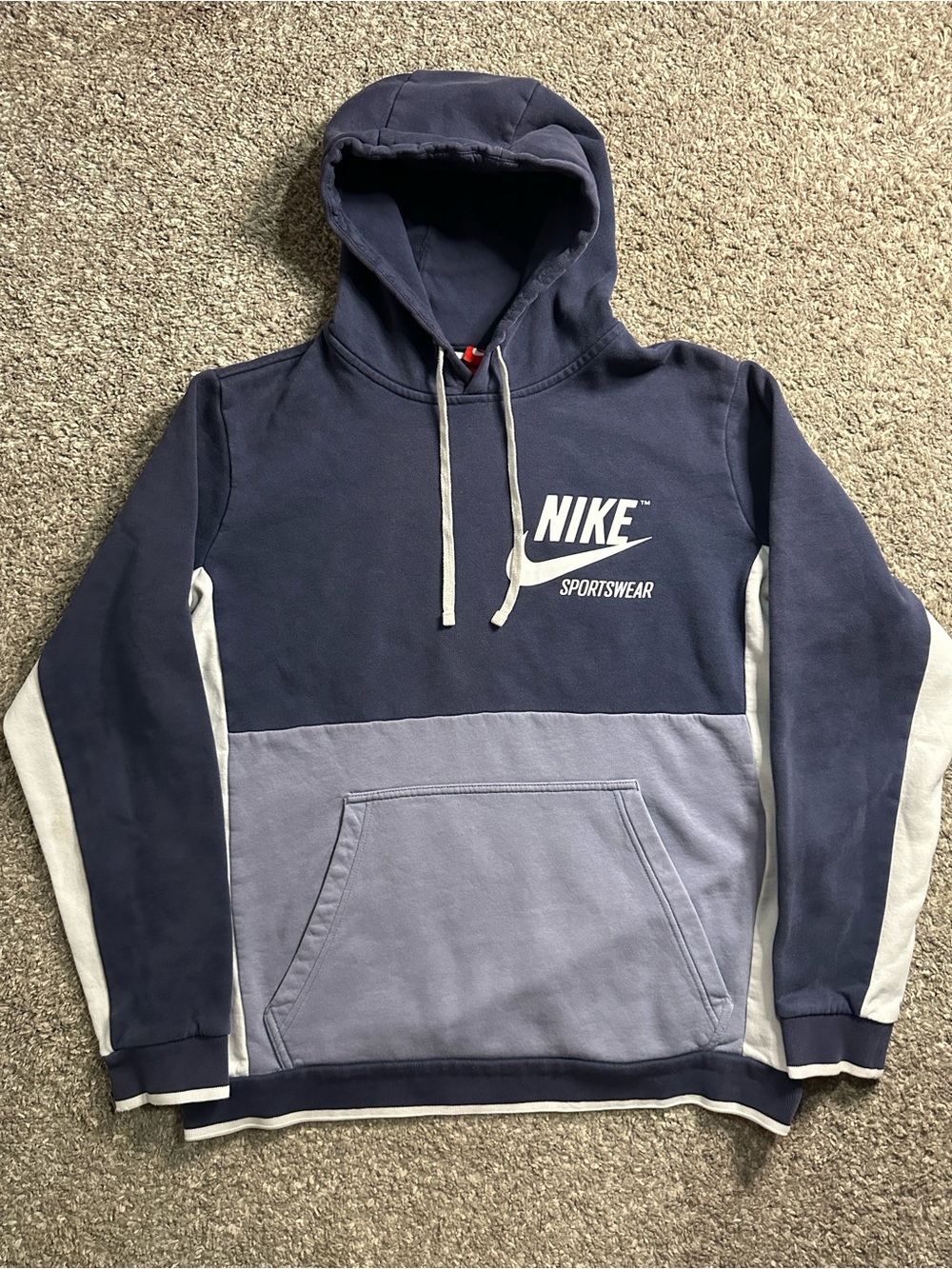 Nike Two-Tone Navy and Light Blue Pullover Hoodie